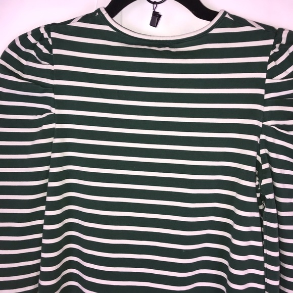 Boden Green and White Striped Long Sleeve Dress - Picture 4 of 6